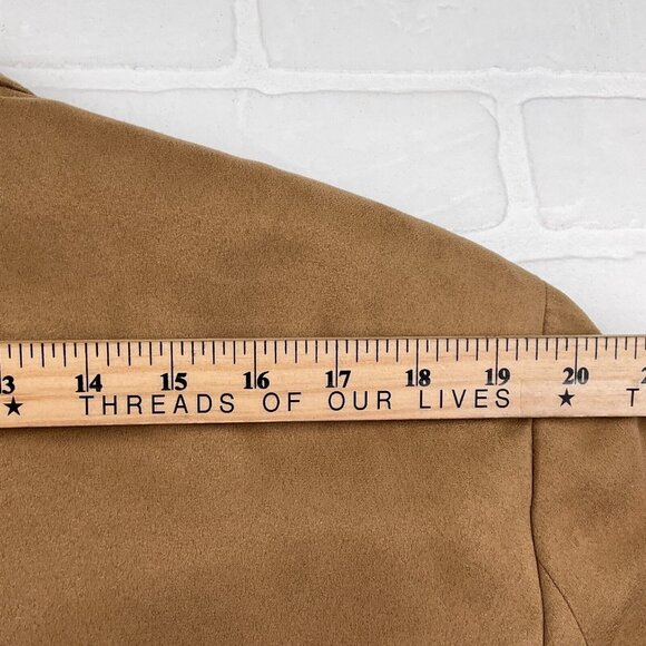 Chaps Blazer Men 42R Tan Camel Microfiber Soft Faux Suede Classic Career Jacket - Picture 14 of 16